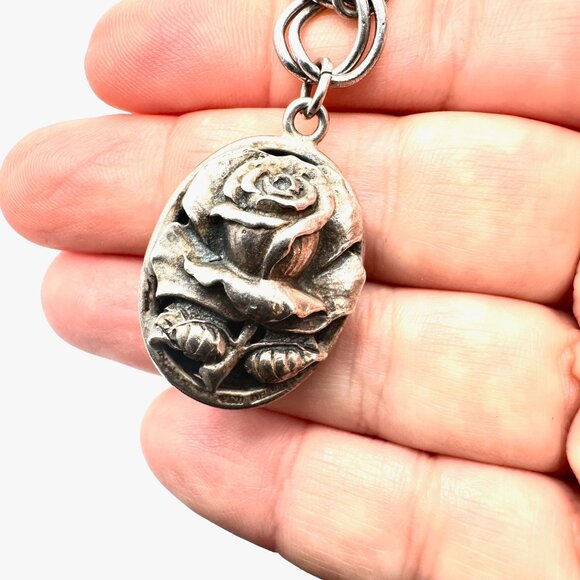 Antique Unsigned Peruzzi? Sterling Silver Charm Bracelet Unique Large Charms - Picture 4 of 10